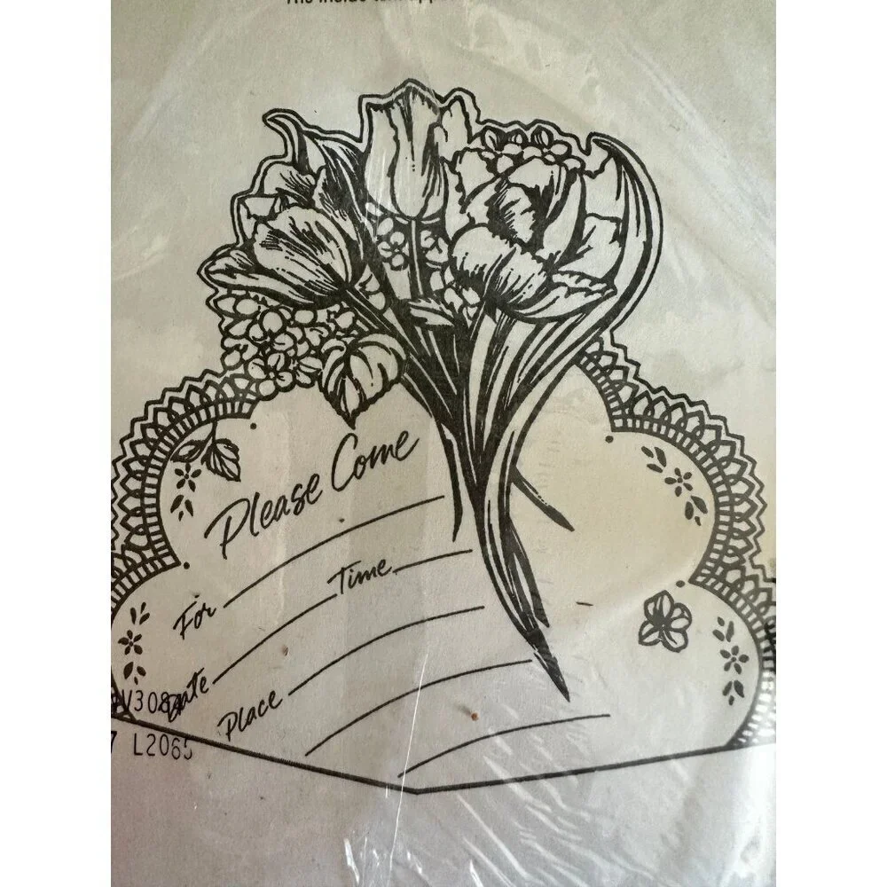 Vintage Hallmark Floral Invitations – Set of 8 with Envelopes